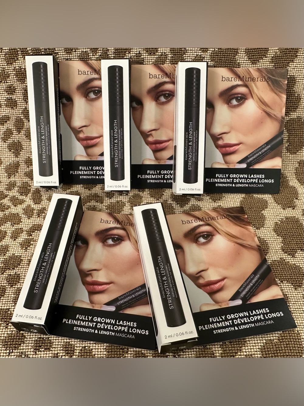Lot of 5 Bare Minerals Strength & Length Mascara~Travel Size~ 2ml~Extreme Black